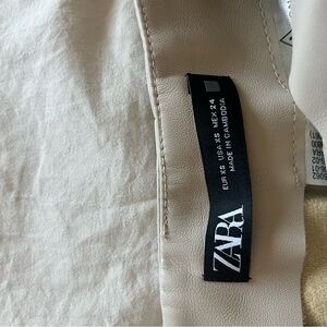 Zara Off-White Leather Jacket